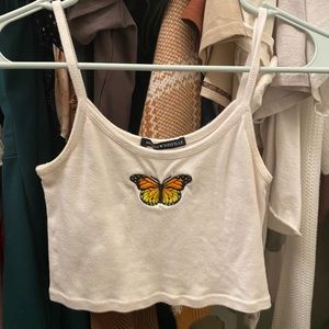 butterfly cropped tank brandy melville